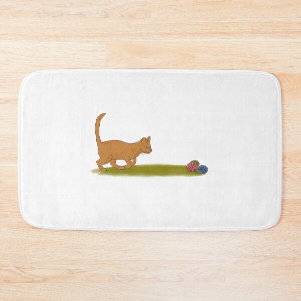 Item preview, Ginger cat Ginger chasing yarn balls designed and sold by IneffableIllust.