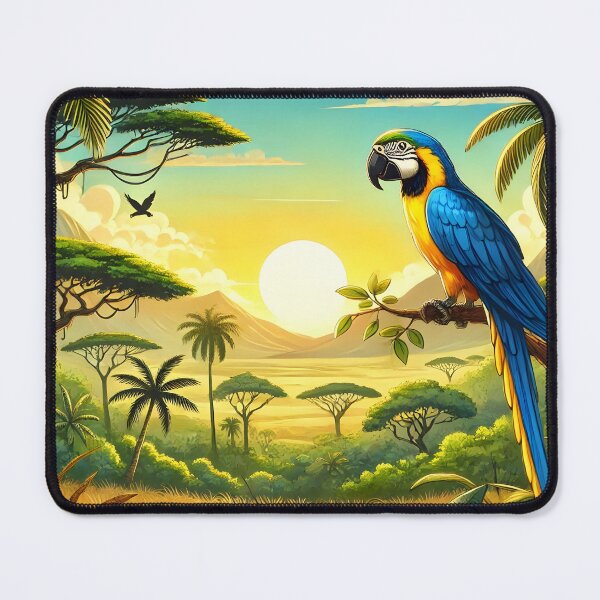 Item preview, Parrot macaw in exotic jungle designed and sold by inkNext.