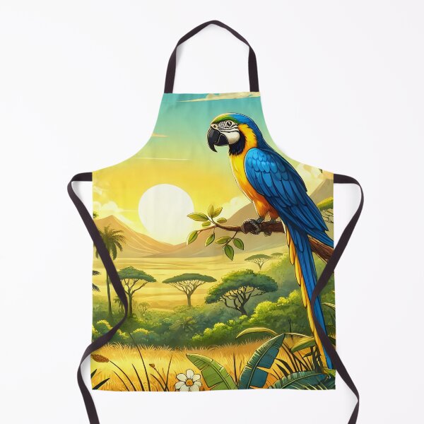 Item preview, Parrot macaw in exotic jungle designed and sold by inkNext.