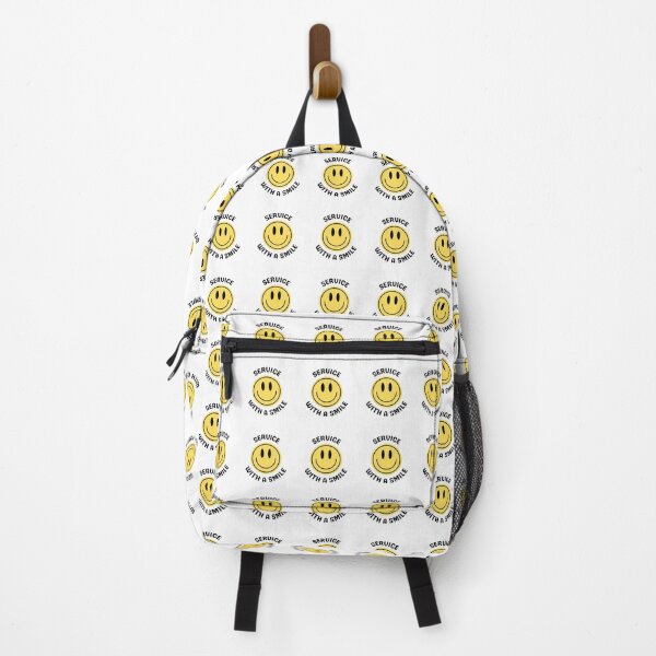 Aperçu de l'œuvre Service avec le sourire, Smiley Face, en jaune et noir créée et vendue par AASparksDesigns.