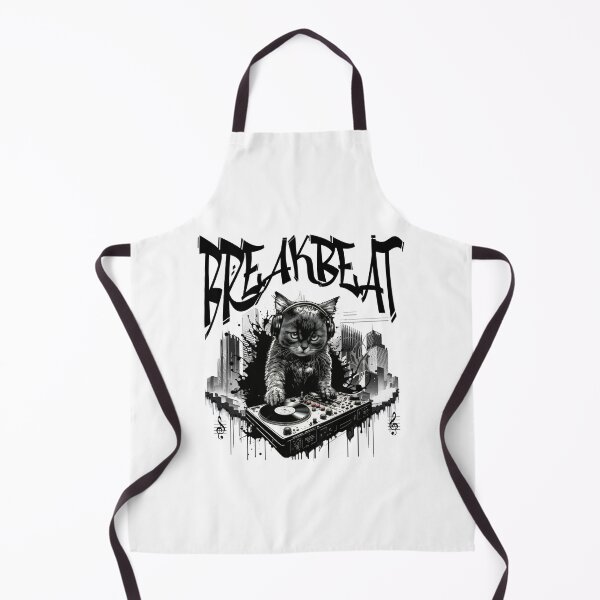 Item preview, BREAKBEAT - Graffiti Kitty Dj (Black) designed and sold by Discothreadz.