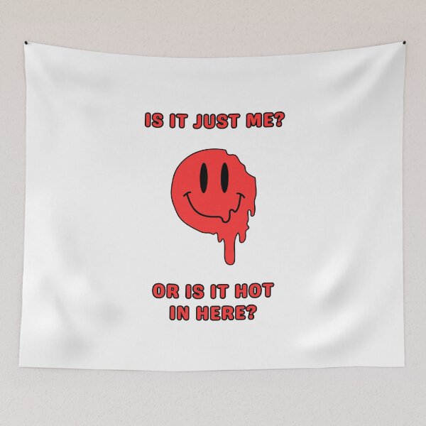 Item preview, Is It Just Me? Or Is It Hot In Here? Red and Black Melting Smiley Face designed and sold by AASparksDesigns.