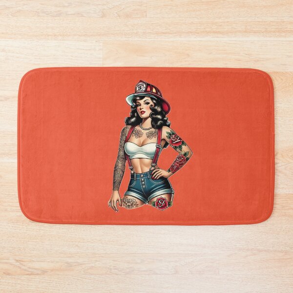 Item preview, Pinup Tattooed Firefighter designed and sold by PinUpPizzazz.
