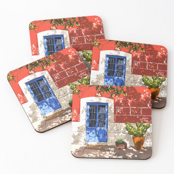 Item preview, Intentful Living | Summer Architecture Travel Positivity | Optimism Good Vibes Bohemian House Door designed and sold by 83oranges.com.