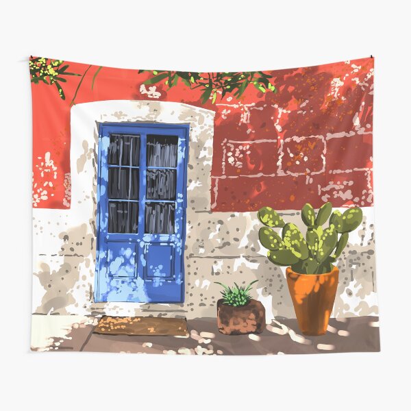 Item preview, Intentful Living | Summer Architecture Travel Positivity | Optimism Good Vibes Bohemian House Door designed and sold by 83oranges.
