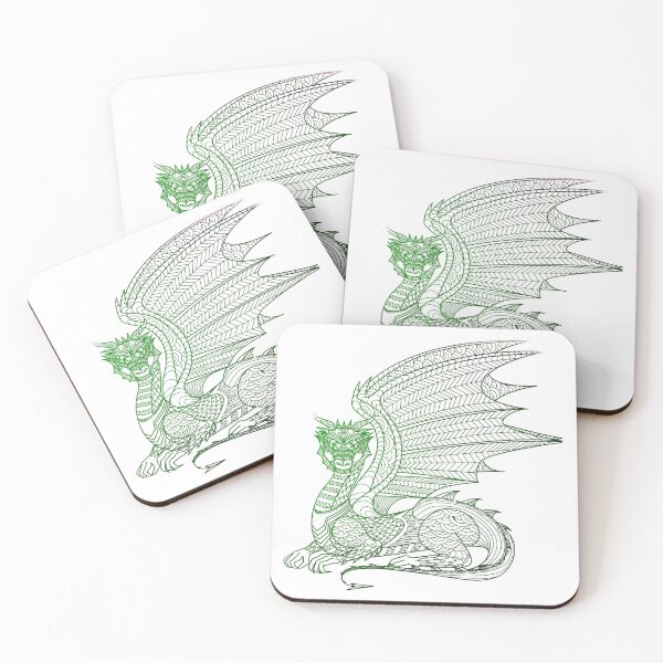 Item preview,  Green Geometric Dragon Mandala – Intricate & Mystical Art designed and sold by freeArt10.