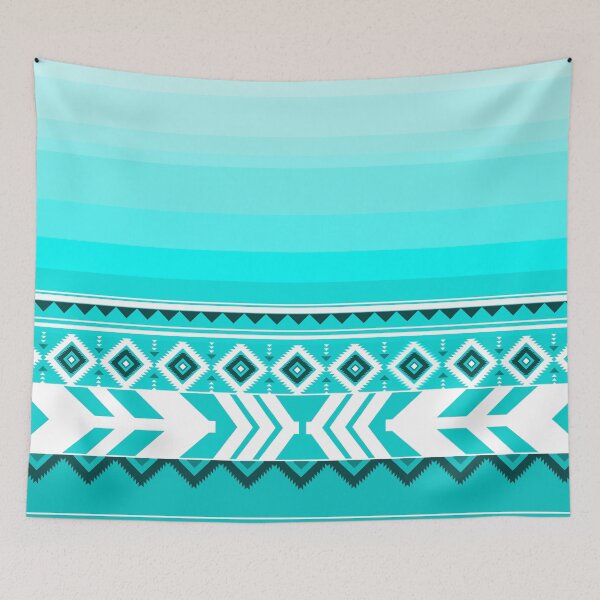 Item preview, NATIVE AMERICAN PATTERN DESIGN ETHNIC BLUE TAPESTRY designed and sold by Coreland River.