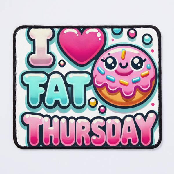Item preview, I Love Fat Thursday – Cute Donut Kawaii Design designed and sold by BeStartVision.