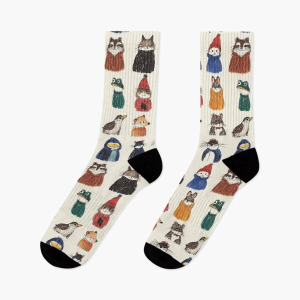 Item preview, Cozy and cute animals in winter-themed pattern designed and sold by Piotrek0001.