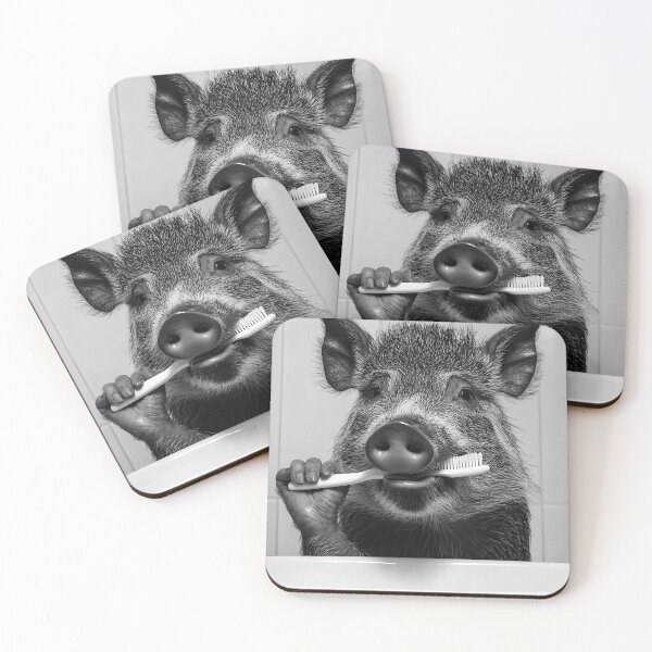 Item preview, Wild Boar Brushing Teeth, Funny Animal Photo Art designed and sold by CheekyAnimalz.