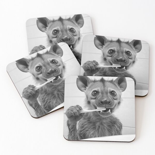 Item preview, Hyena Brushing Teeth, Funny Animal Photo Art designed and sold by CheekyAnimalz.