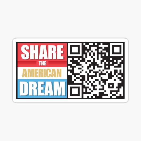 Share The American Dream with QR code Glossy Sticker