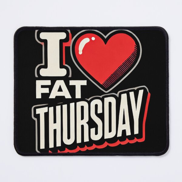 Item preview, I Love Fat Thursday – Classic Bold Typography Design designed and sold by BeStartVision.