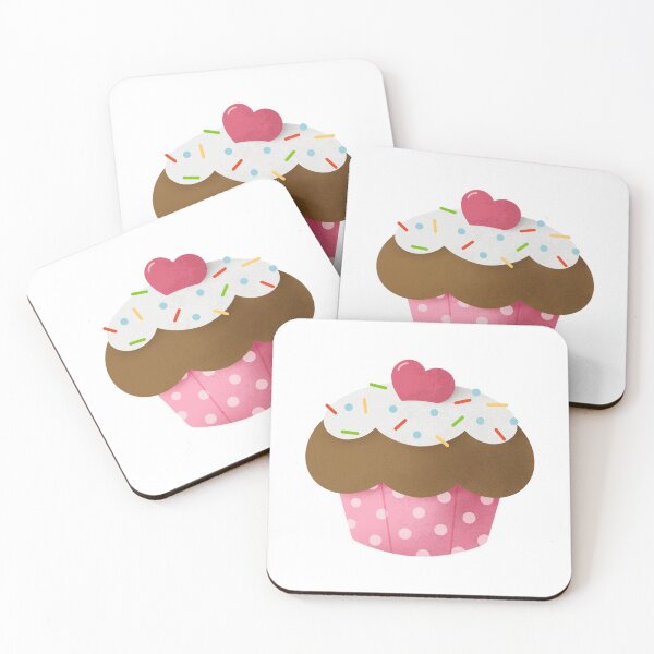Item preview, hand drawn chocolate cupcake with strawberry heart topping designed and sold by nuchz.