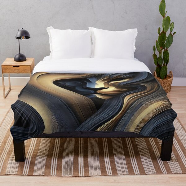 Item preview, Majestic Abstract Lion – Golden Flow designed and sold by Bellassi.