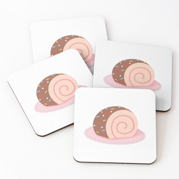 Item preview, Hand drawn sweet and dessert Chocolate strawberry jam roll cake designed and sold by nuchz.