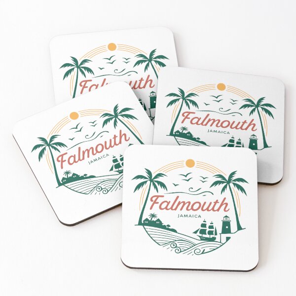 Item preview, Falmouth Jamaica Tropical Paradise Vintage Travel Design designed and sold by Colorful-Garden.