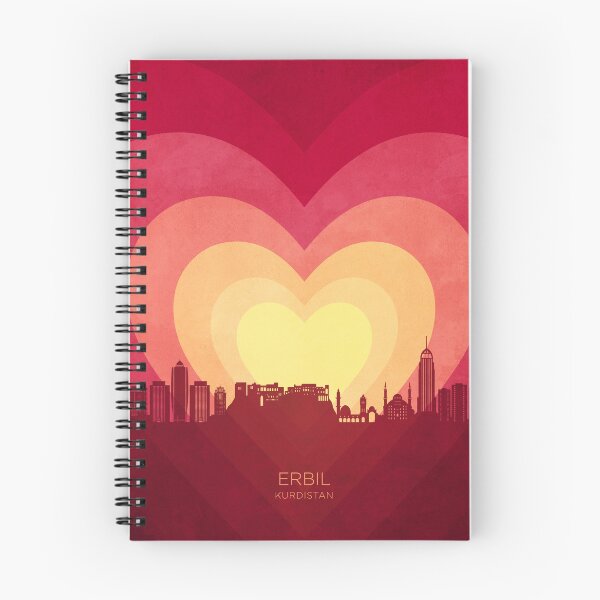 Item preview, Erbil Kurdistan Iraq Skyline Hearts Red Yellow designed and sold by ArtPrints.