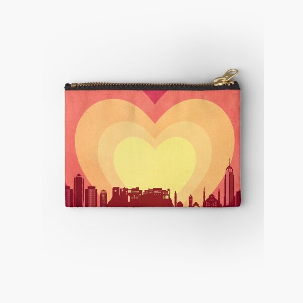 Item preview, Erbil Kurdistan Iraq Skyline Hearts Red Yellow designed and sold by ArtPrints.