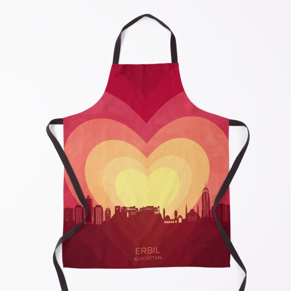 Item preview, Erbil Kurdistan Iraq Skyline Hearts Red Yellow designed and sold by ArtPrints.