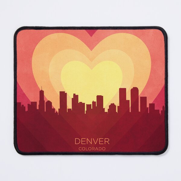 Item preview, Denver Colorado Skyline Hearts Red Yellow designed and sold by ArtPrints.
