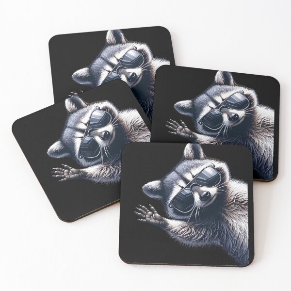 Item preview, Raccoon With Sunglasses Funny Say Hi designed and sold by Kimberley King Art  King Art.