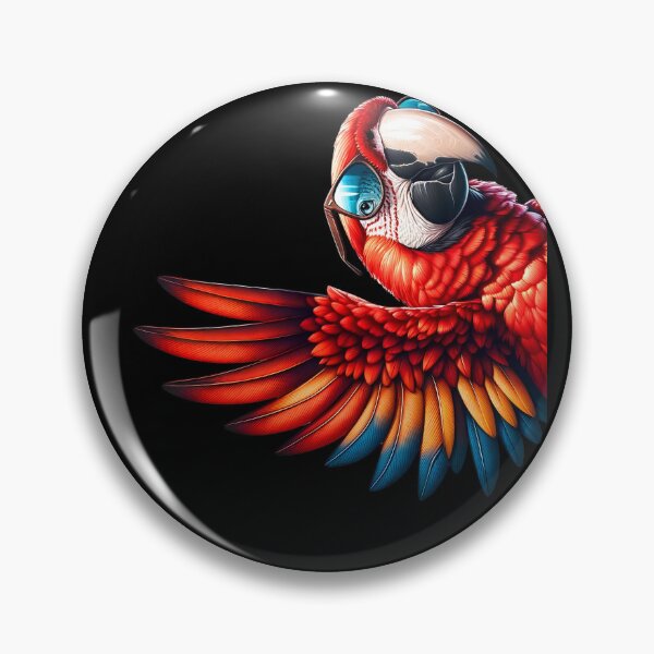 Item preview, Scarlet Macaw Parrot With Sunglasses Funny Say Hi Bird Lover Watcher Birding designed and sold by Kimberley King Art  King Art.