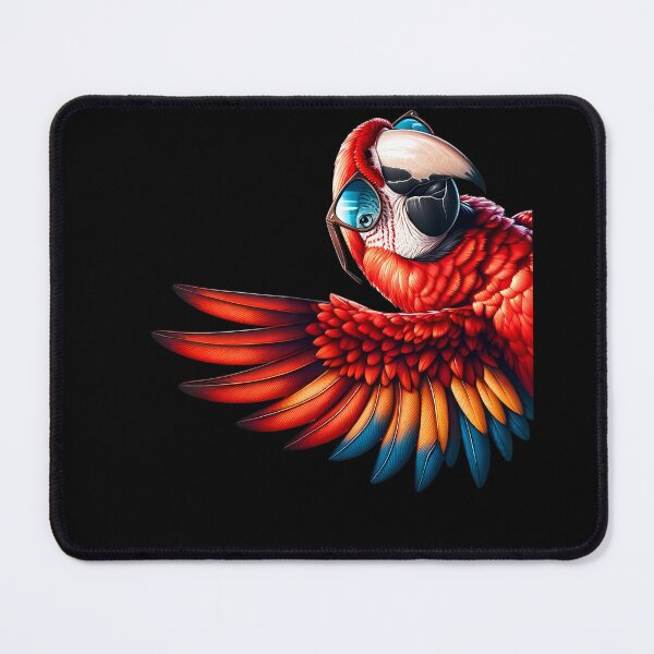 Item preview, Scarlet Macaw Parrot With Sunglasses Funny Say Hi Bird Lover Watcher Birding designed and sold by Kimberley King Art  King Art.