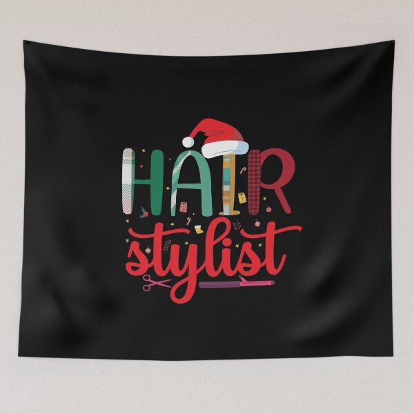 Item preview, Hair Style design with Santa's Hat Funny Christmas Hairstylist designed and sold by patroart.
