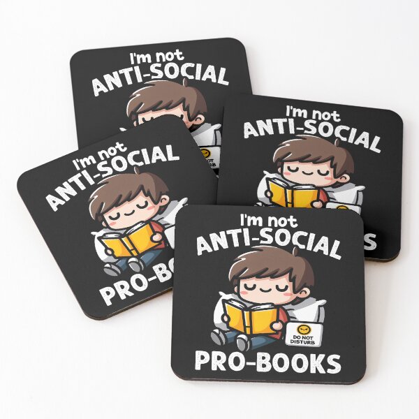 Item preview, I'M NOT ANTI-SOCIAL, I'M JUST PRO-BOOKS - BOOKWORM GIFT designed and sold by KEF Custom.
