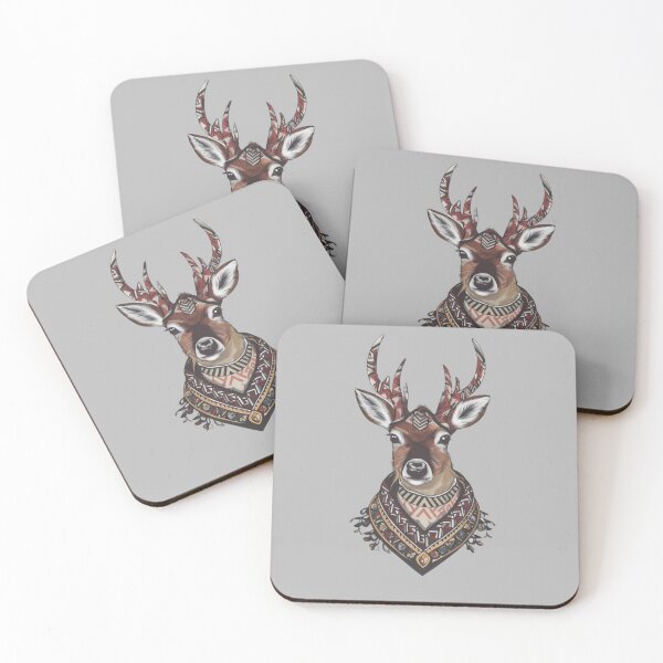 Item preview, A cute japanese style drawing tribal geometric of deer with japanese ornaments designed and sold by 123ks.