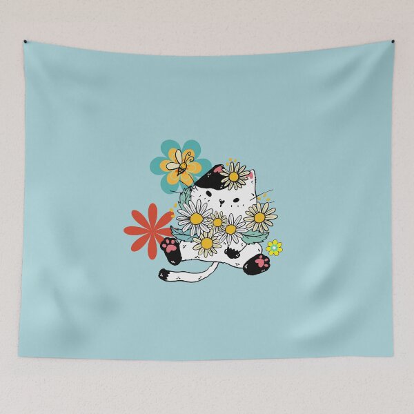 Item preview, Cute cat with daisy flower T-Shirt  designed and sold by Teeandnat.