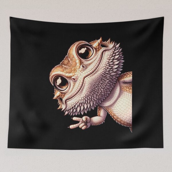 Item preview, Funny Bearded Dragon Lover Kawaii Anime Lizard Funny Say Hi designed and sold by Kimberley King Art  King Art.