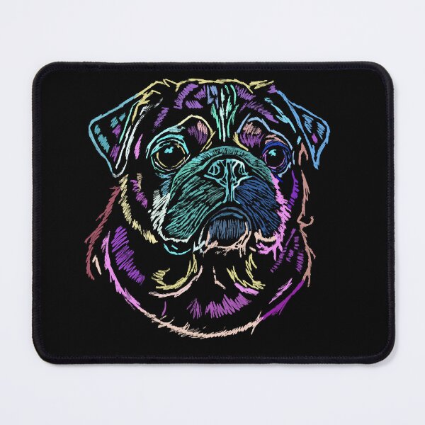Item preview, Pug Sketch in Bright Colors designed and sold by wildjellybeans.