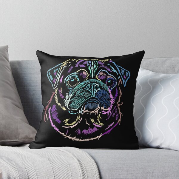 Item preview, Pug Sketch in Bright Colors  designed and sold by wildjellybeans.