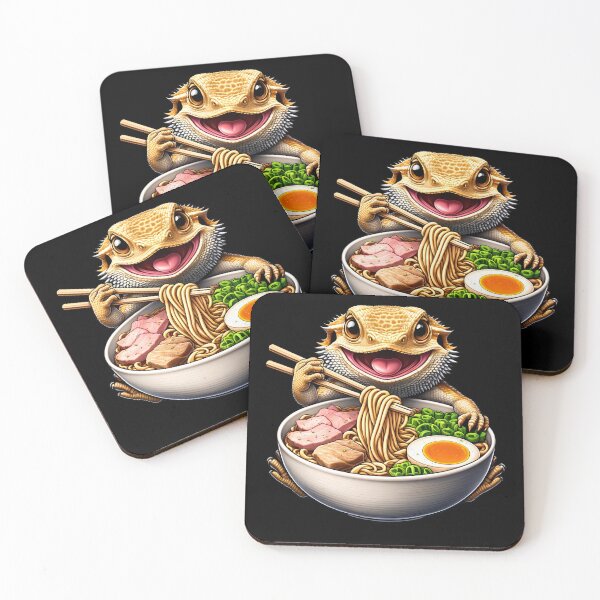 Item preview, Bearded Dragon Eating Ramen Noodle Anime Kawaii Japanese Food Lover designed and sold by Kimberley King Art  King Art.