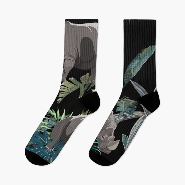 Item preview, Wild animals tropical pattern. Rhino, Monstera seamless pattern. designed and sold by MatyKotiv.