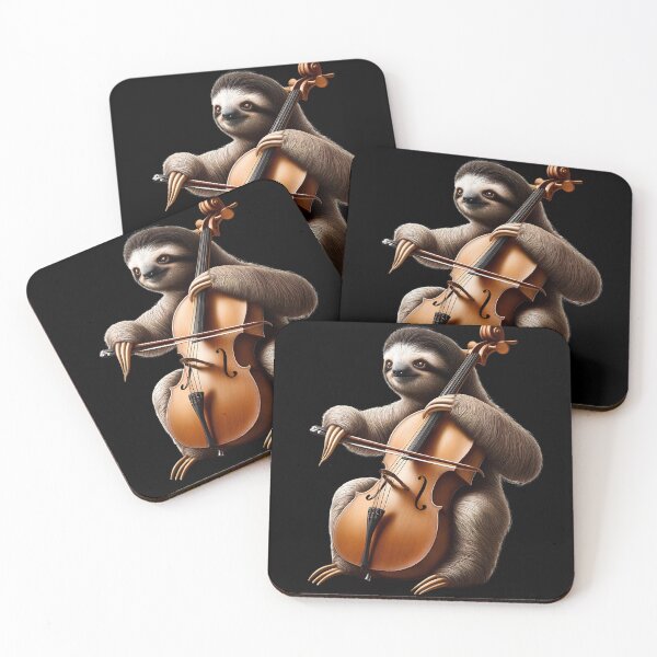 Artikelvorschau, Cellist Faultier spielt Cello Spieler Musik entworfen und verkauft von Kimberley King Art  King Art.