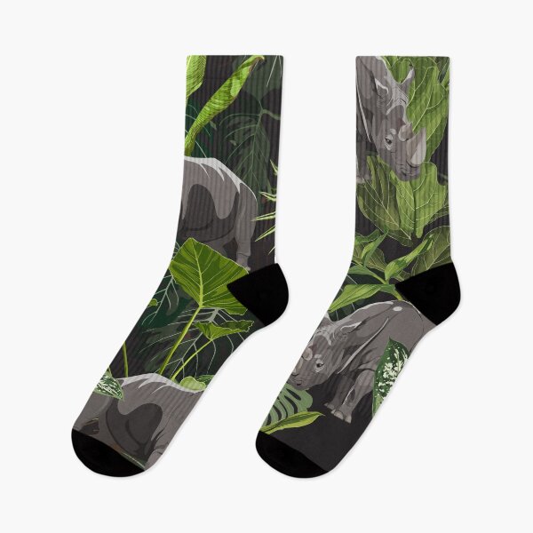 Item preview, Wild animals tropical pattern. Rhino, Monstera seamless pattern.  designed and sold by MatyKotiv.