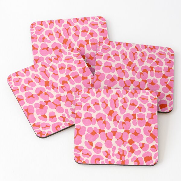 Item preview, Leopard print. Modern animal print style. Big cat pattern. Pink and red and apricot designed and sold by Sandra Brezina.