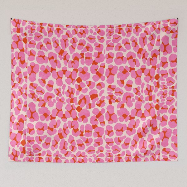 Item preview, Leopard print. Modern animal print style. Big cat pattern. Pink and red and apricot designed and sold by Sandra Brezina.