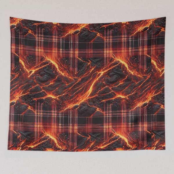 Item preview, Molten Inferno Plaid: A Fiery Fusion of Lava & Tartan designed and sold by Meta2Physical.