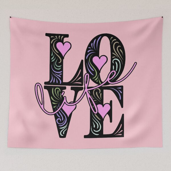 Item preview, Love Life Decorative Typography Blush Pink designed and sold by MerryMakewell.