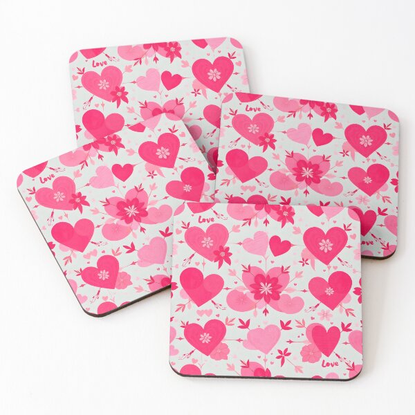 Item preview, Romantic Hearts and Floral Love Pattern designed and sold by Baharaby.