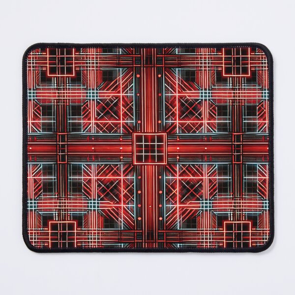 Item preview, Red & Black Neon Plaid: A Bold Electric Tartan designed and sold by Meta2Physical.