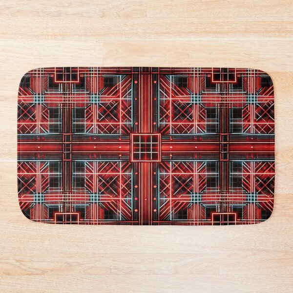 Item preview, Red & Black Neon Plaid: A Bold Electric Tartan designed and sold by Meta2Physical.