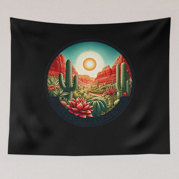 Item preview, Valley Of Fire State Park Nevada Desert Cactus Plants Adventure Cactus Scene designed and sold by Kimberley King Art  King Art.
