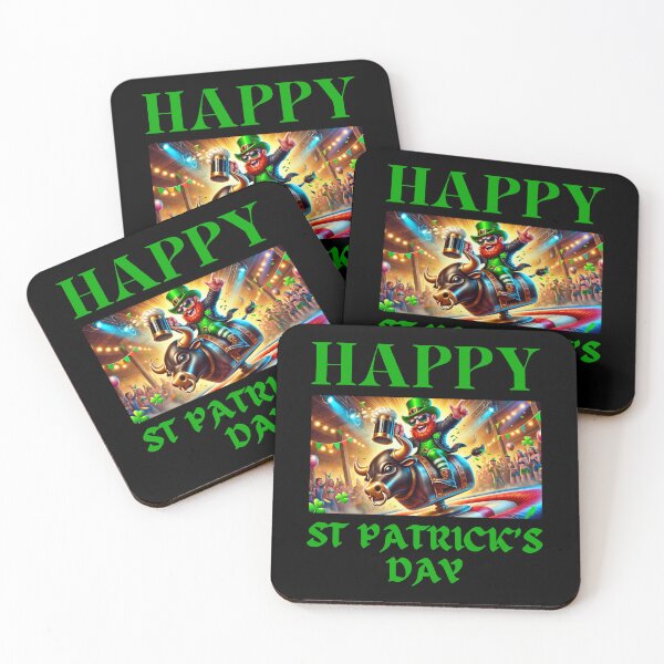 Item preview, Happy St Patrick's Day - Riding A Mechanical Bull designed and sold by Manic Merch Designs.