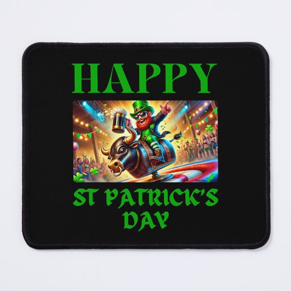 Item preview, Happy St Patrick's Day - Riding A Mechanical Bull designed and sold by Manic Merch Designs.