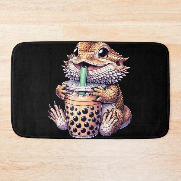 Item preview, Cute Kawaii Bearded Dragon Drink Bubble Tea Milk Tea Lover designed and sold by Kimberley King Art  King Art.